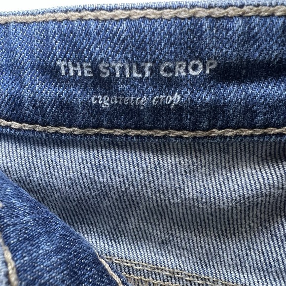 AG Adriano Goldschmeid Stilt Cigarette Crop Jeans Womens 27R Blue Rip Frayed Hem - Picture 8 of 15